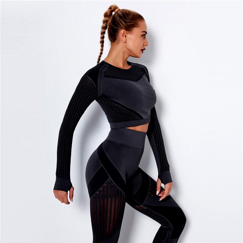 Ripped Mesh Set - Black